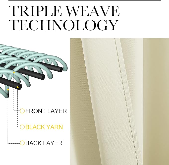 NICETOWN Kitchen Curtains for Decoration, 2 Panels, W42 x L78 inches, Thermal - Image 4
