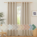 NICETOWN Linen Angora Curtains for Living Room, Grommet Privacy Assured Semi by NICETOWN