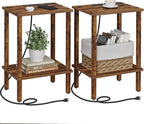 TUTOTAK End Table with Charging Station, Small Side Table with Outlets by ChoosetutotakFurnitureBuildYourCozyHome