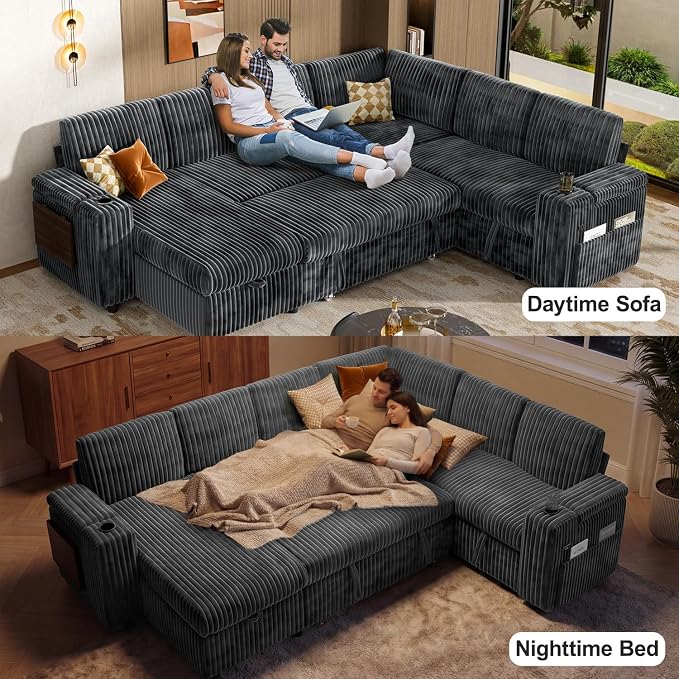 Vipbear 111" Modular Sectional Sleeper Sofa - Image 5