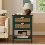 22" Green Accent Side Cabinet, Boho Storage Cabinet by YHFEXYT
