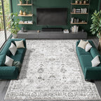 Grey Area Rug 6x9 for Living Room Bedroom | Ultra-Thin; Easy Clean; Non Slip; - Image 8