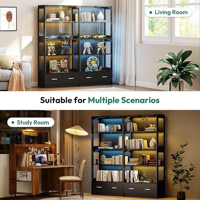 Lamtor 67-inch Glass Display Cabinet – Curio Cabinet - Image 9
