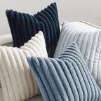 MIULEE Faux Fur Plush Decorative Throw Pillow Covers 16x16, Soft Coastal Modern - Image 7