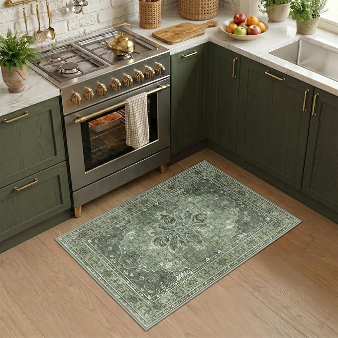 RELEANY Washable Area Rug, Small 2'x3', Water Repellent, Pet Friendly, Vintage - Image 2