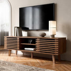 Furniway Living Room Table Sets of 2, Mid Century Coffee Table and TV Stand - Image 4