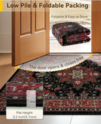 RELEANY Washable Area Rug, Water Repellent, Pet Friendly, Vintage Floral Boho - Image 6