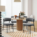 DUMOS Dining Chairs Set of 4, Mid Century Modern Chair Round Upholstered Curved - Image 3