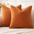 MIULEE Fall Orange Chenille Couch Throw Pillow Covers, 16x16 | Set of 2 by MIULEE