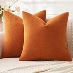MIULEE Fall Orange Chenille Couch Throw Pillow Covers, 20x20 | Set of 2 by MIULEE