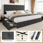 Allewie Upholstered King Size Platform Bed Frame - Image 6