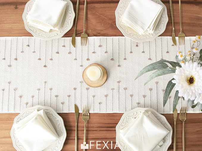 FEXIA Boho Table Runner with Tassels 90 Inches Long - Image 6