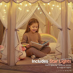 Monobeach Princess Play Tent for Girls: Brown Large Kids Castle Playhouse - Image 3