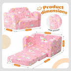 MeMoreCool Glowing Pink Rainbow Kids Chair, 2-in-1 Glow-in-the-Dark Kids Couch - Image 2