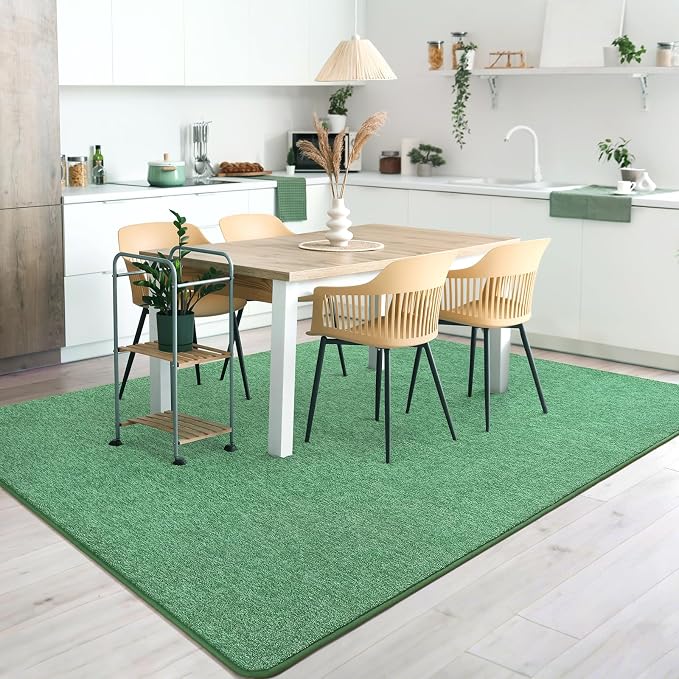 2x8 Runner Rug for Hallway, Long Runner Rugs Non Slip, Matte Green | Soft - Image 9