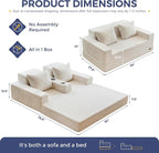 MAXYOYO Loveseat Sofa Bed, 4 in 1 Convertible Boneless Couch Folding Recliner - Image 2