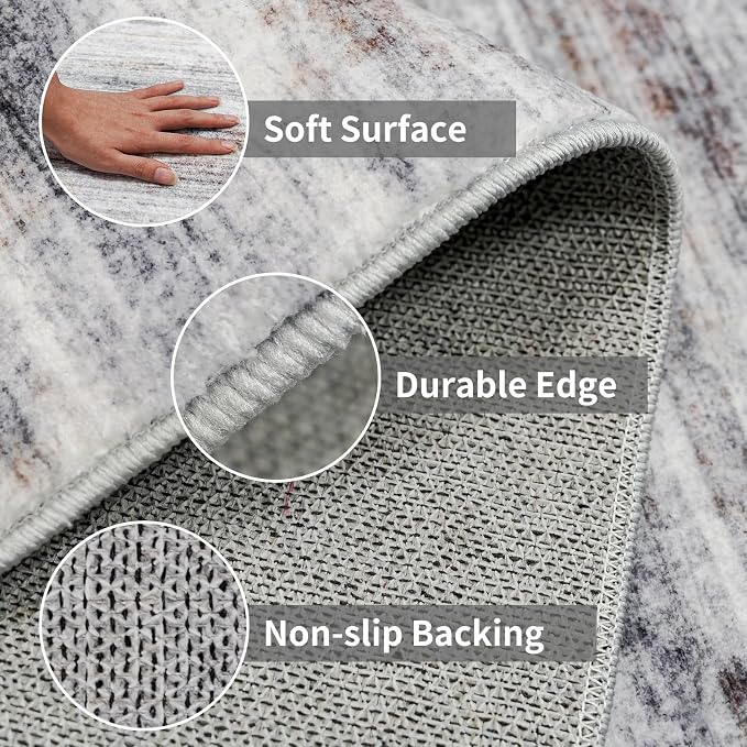 4x6 Rugs for Living Room: Non-Slip Washable Area Rug for Hallway Entryway - Image 5