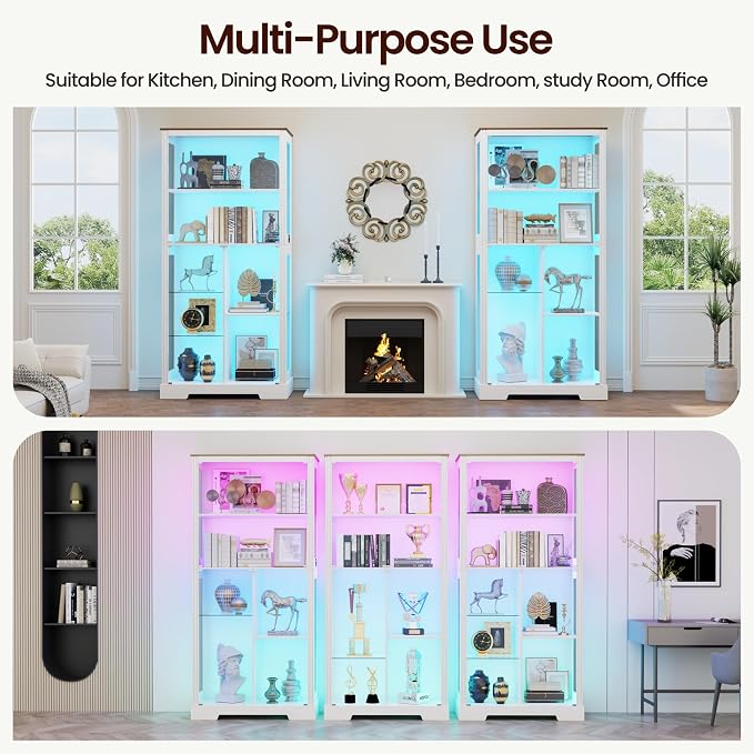 71” Glass Display Cabinet with RGB Light - Image 6