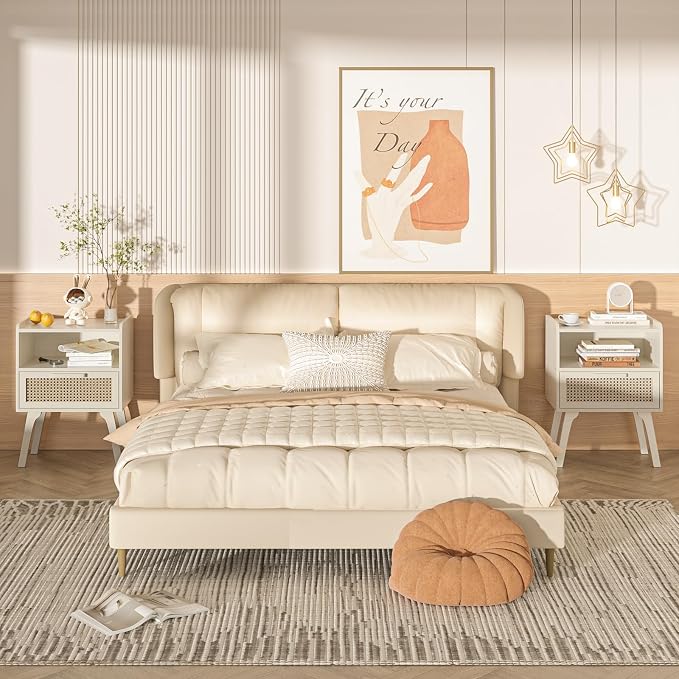 Lerliuo Rattan Nightstand, Side Table - Image 6
