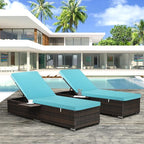 Outdoor Chaise Lounge Cushion Set of 2, Fadesafe Water-Repellent Lounge Deck - Image 2