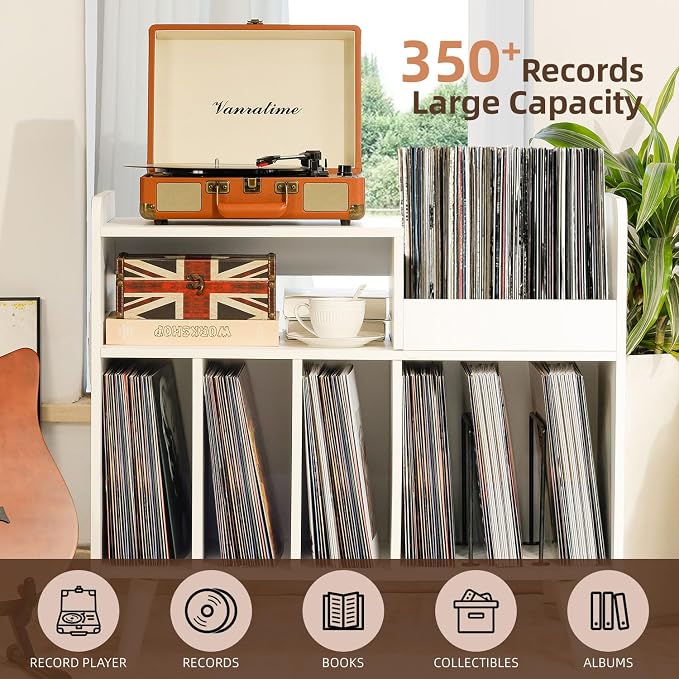 Record Player Stand, Large Record Player Table Cabinet - Image 2