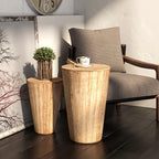 Aoikax Farmhouse Nesting Barrel Side Table, Rustic Space Saving Storage End - Image 4