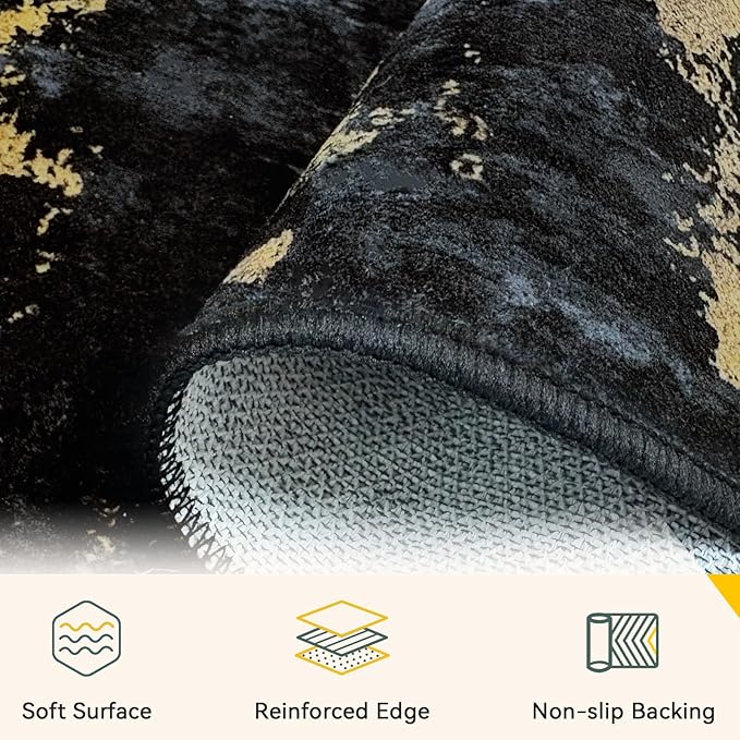 RELEANY Washable Runner 2'6"x12' Abstract Area Rug - Image 3
