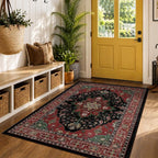 RELEANY Washable Area Rug, Water Repellent, Pet Friendly, Vintage Floral Boho - Image 3