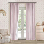 Light Pink Pinch Pleated 100% Blackout Linen 84 Inch Curtains | Room Darkening by Twodrapes