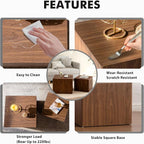 Square Nesting Tables for Living Room, Wood Nesting Coffee Table Walnut Veneer - Image 5