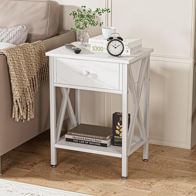 VECELO Nightstands Set of 2, Modern Bedside End Tables, Night Stands - Image 6
