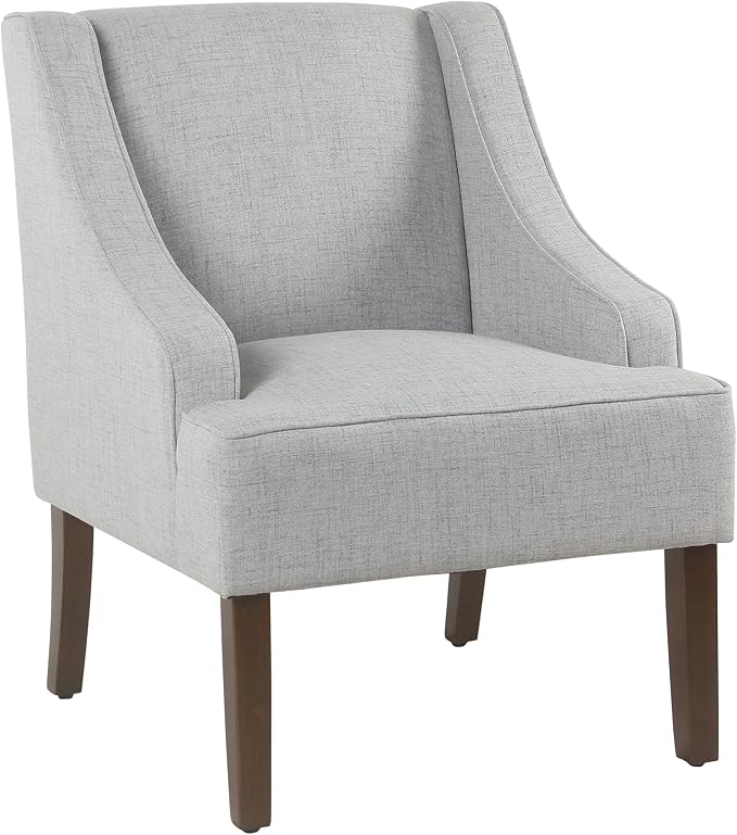 HomePop Swoop Arm Living-Room-Chairs, Soft Dove Gray by HomePop