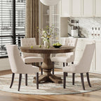 COLAMY Fabric Side Dining Chairs Set of 4, Wingback Upholstered Dining Room - Image 7