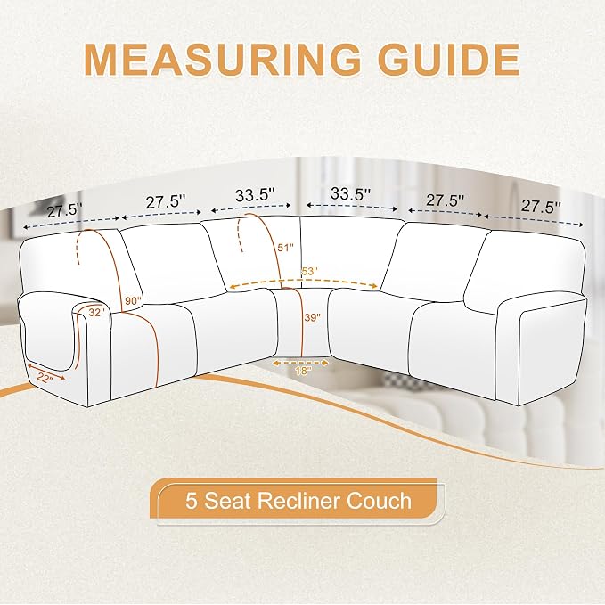 HDCAXKJ 100% Waterproof Reclining Sectional Couch Covers L Shape Recliner Sofa - Image 2
