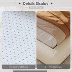 Homkdom Cloud Bed Frame and Headboard, Upholstered Soft King Size Bed Frame - Image 9