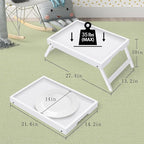 Artmeer Bed Tray Table with Folding Legs, Bamboo Breakfast in Bed - Image 3