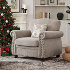 ONBRILL Nailhead Trim Armchair, Rolled Arm Accent Chair by ONBRILL