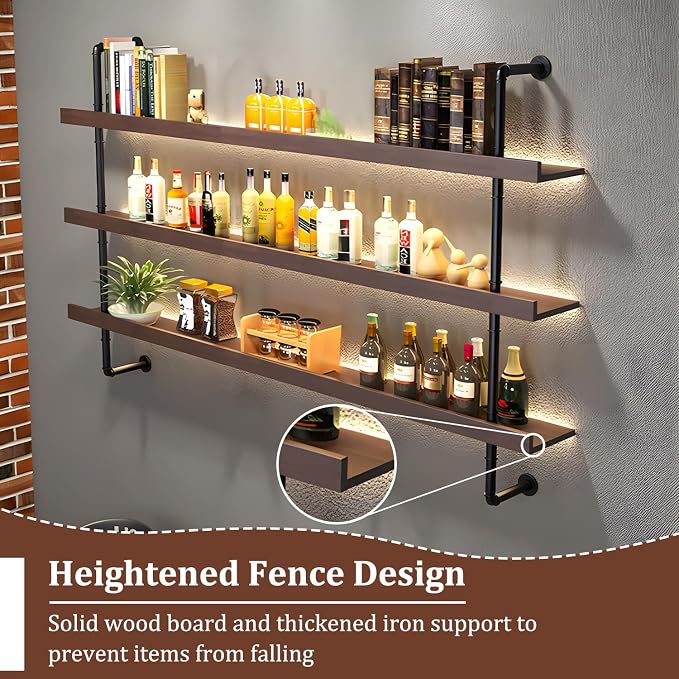Wall Mounted Solid Wood Wine Rack, Large Wine Rack - Image 3