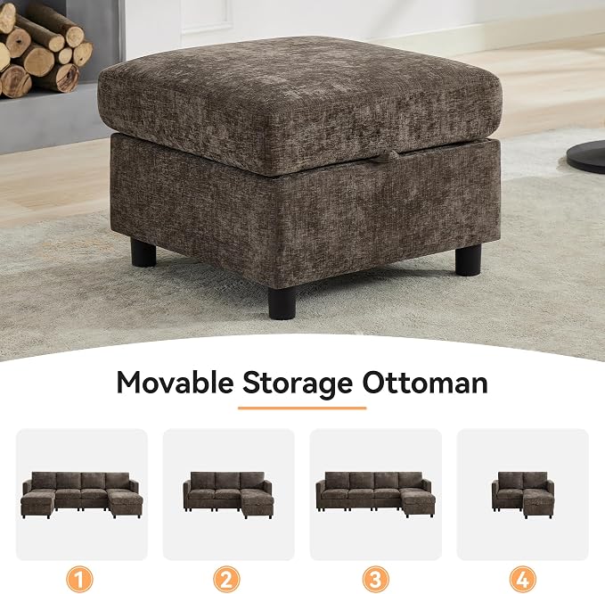 WUTUTUEE 58'' Modular Sectional Loveseat Sofa - Image 7