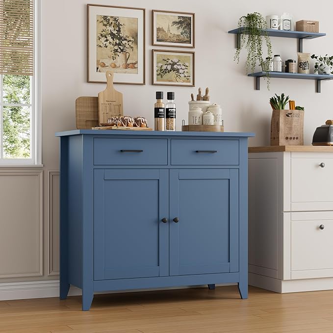 HORSTORS Kitchen Storage Cabinet, Modern Farmhouse Buffet Cabinet - Image 2