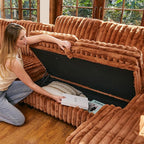 Belffin Corduroy Fabric Loveseat Module - Image 4