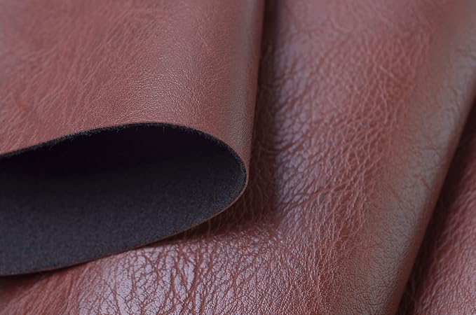 Wento Thick Half Yard Faux Leather Fabric Soft Skin Grain PU Leather - Image 2