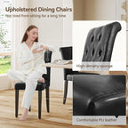 Welzona Upholstered Dining Chairs Set of 6, Button Tufted Parsons Dining Chair - Image 6