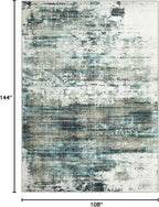 9x12 Area Rugs for Living Room: Washable Abstract Teal Green Badroom Carpet | - Image 2