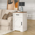 WAMPAT 32" H End Table for Living Room, Rustic Nightstand by WAMPAT