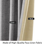 MIULEE 100% Blackout Linen Curtains 42 x 63 Inch Glacier Gray 2 Panels | - Image 6