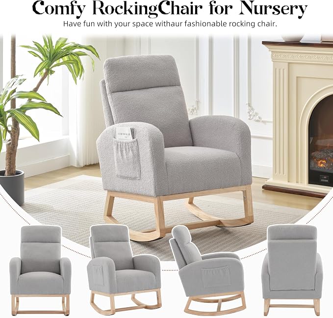 GAOMON Rocking Chair Glider for Nursery, Comfy Rocker Nursery - Image 7