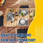AAAAAcessories D-Shaped Chair Cushions, Machine-Washable Cover, Charcoal Gray - Image 8