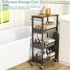 XYZLVSI Slim Storage Cart 4 Tier Fruit and Vegetable Baskets - Image 2