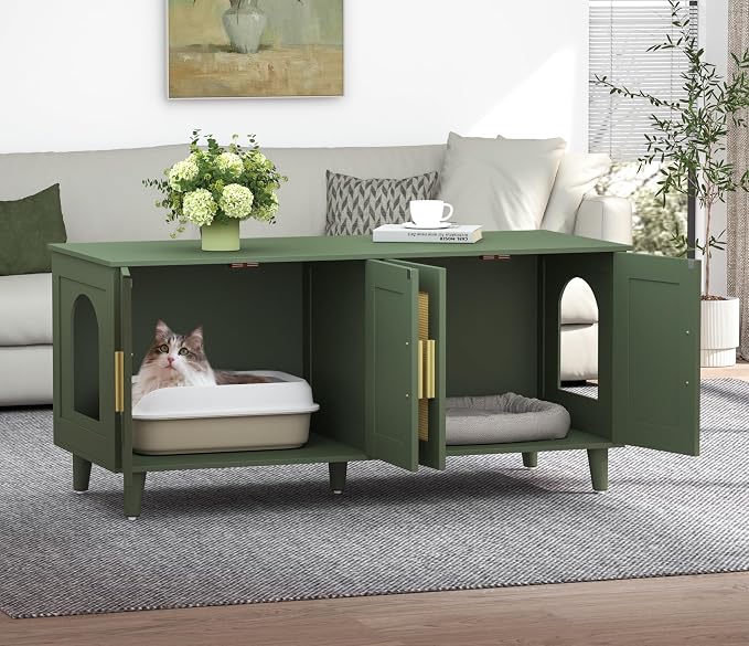 Homhedy Boho Cat Litter Box Enclosure - Image 8